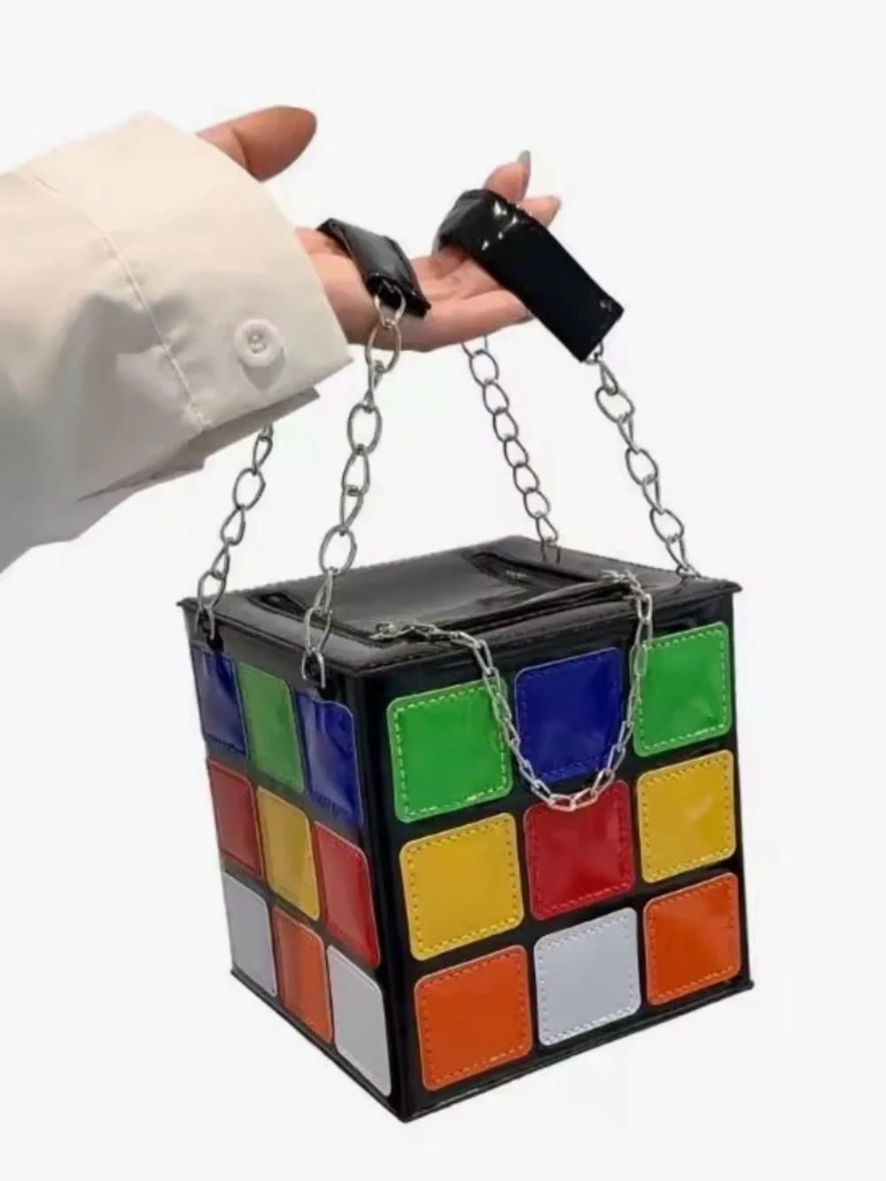 RUBICS CUBE NOVELTY MULTI COLOR CROSSBODY HANDBAG